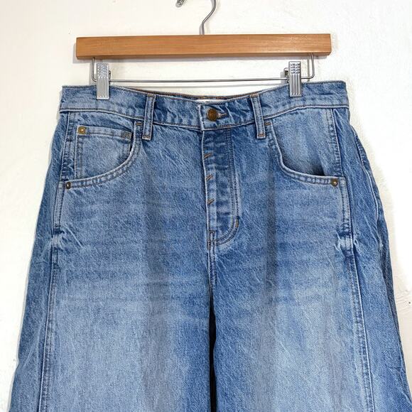 Free People Blue Good Luck Barrel Jean Like New - Picture 5 of 14